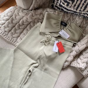 Cider Ribbed Sage Green Matching Set